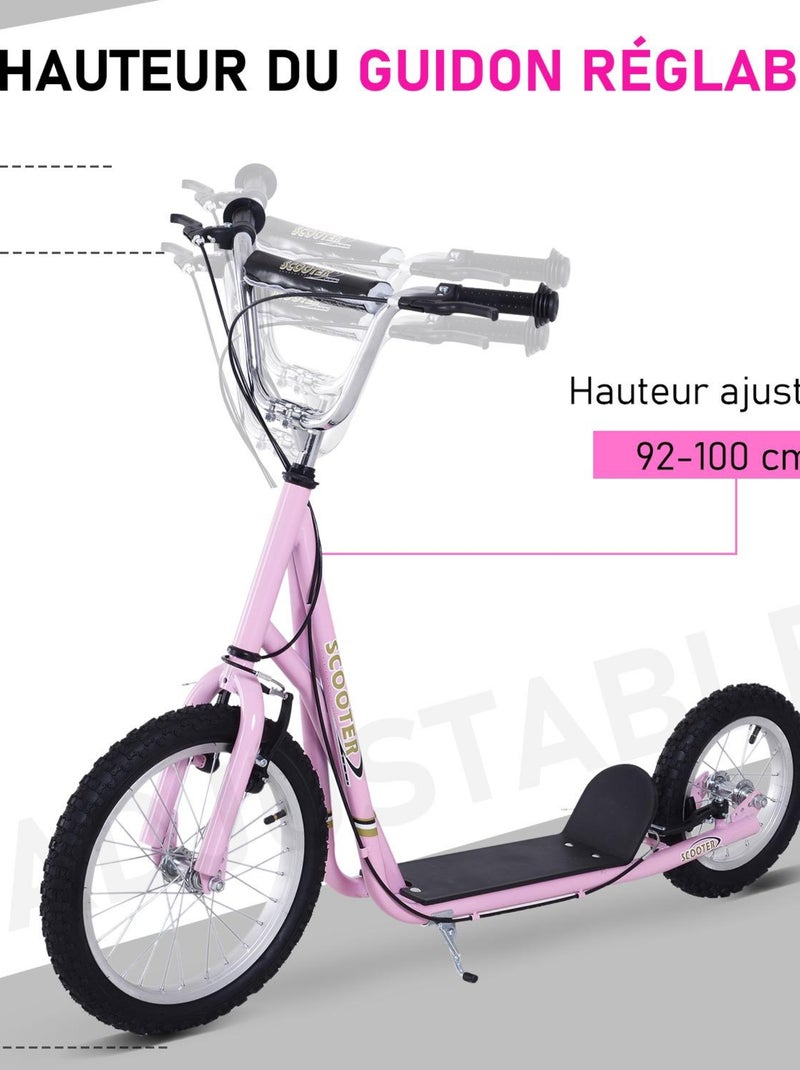Trottinette patinette enfant guidon réglable Rose - Kiabi