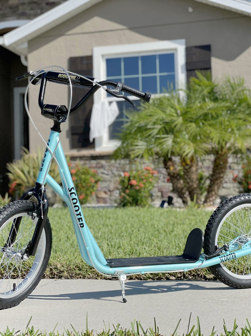 Trottinette patinette enfants grandes roues Bleu Bleu - Kiabi