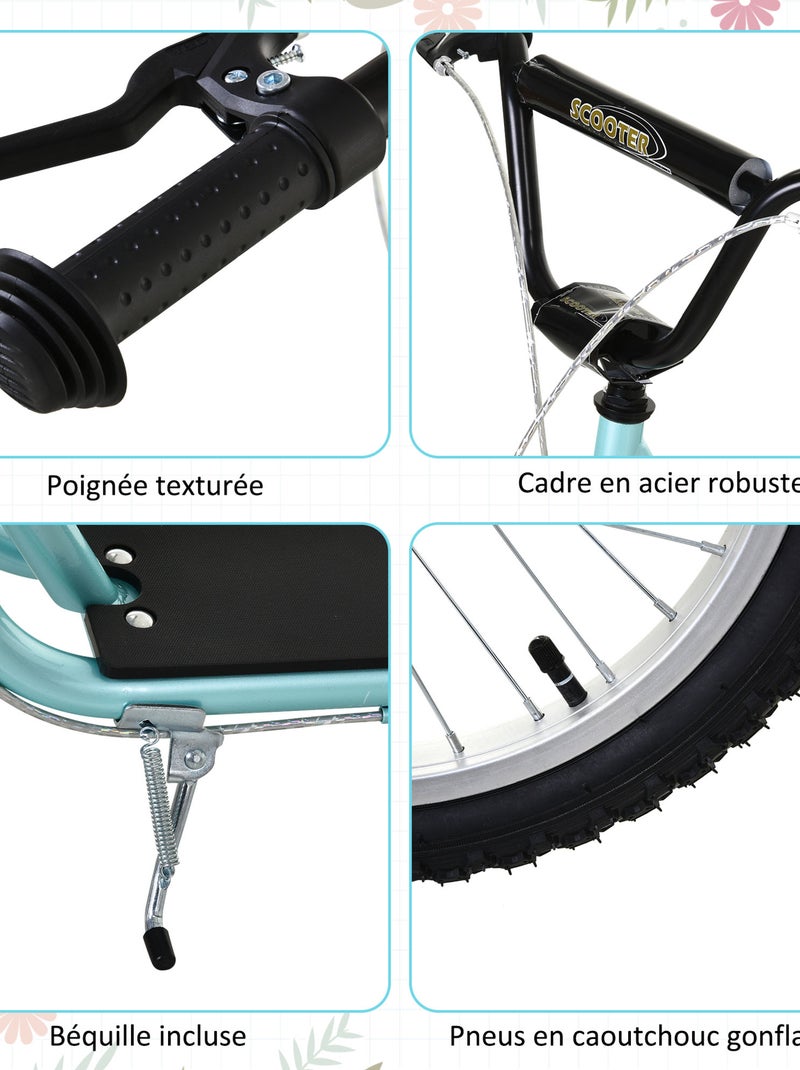 Trottinette patinette enfants grandes roues Bleu Bleu - Kiabi