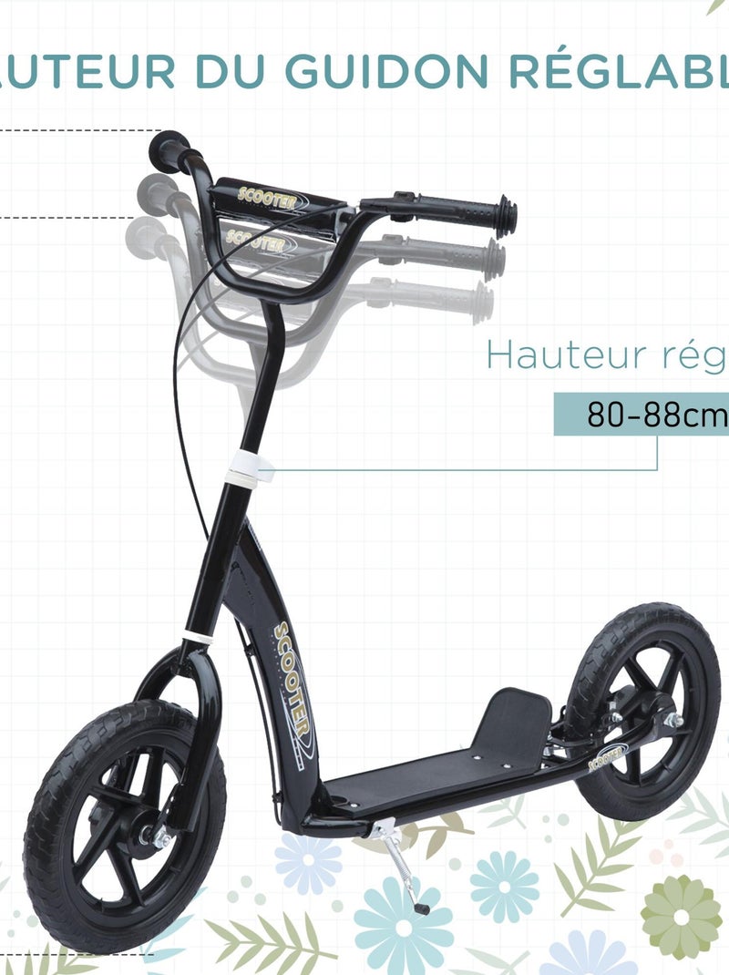 Trottinette patinette poignée frein béquille Noir - Kiabi