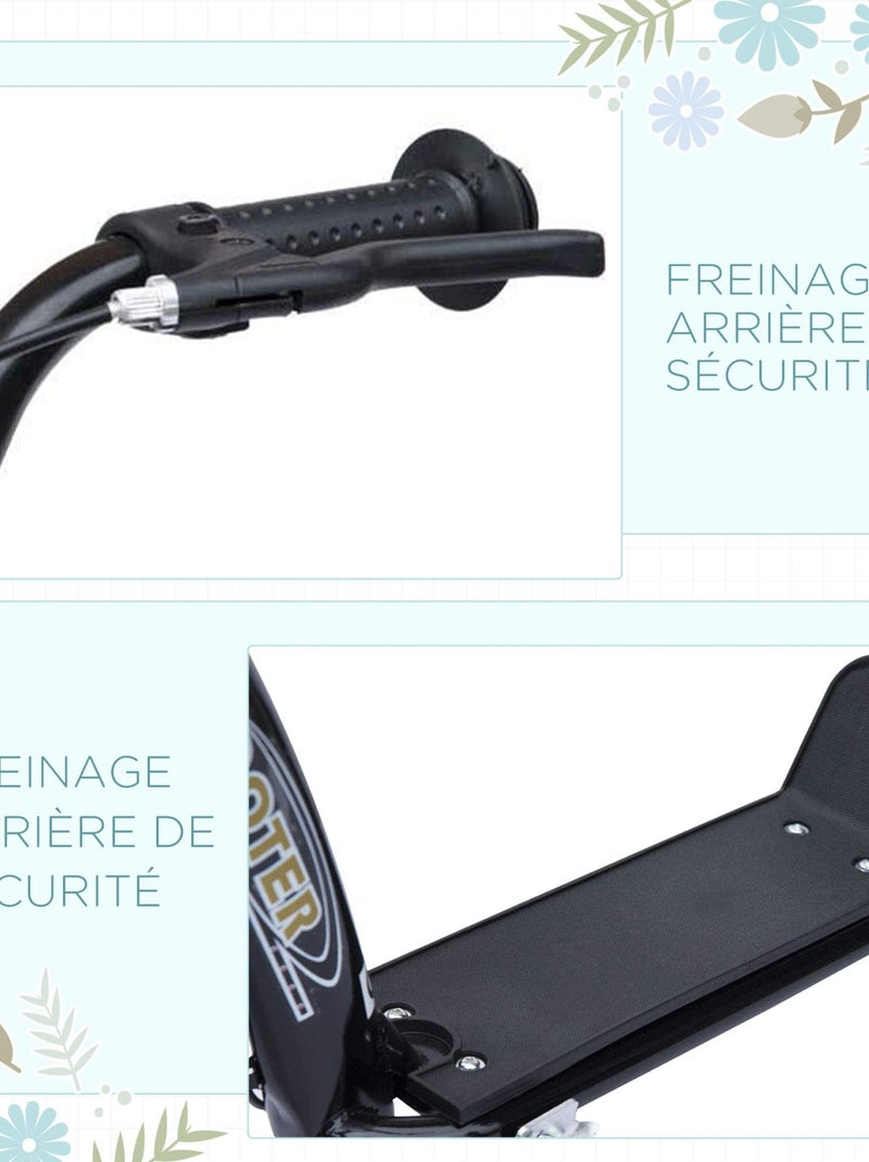 Trottinette patinette poignée frein béquille Noir - Kiabi