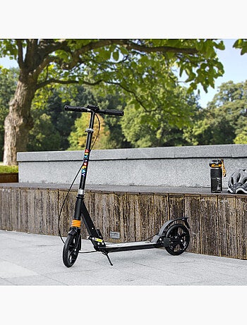 Trottinette pliable enfant guidon réglable freins suspensions av/ar béquille noir