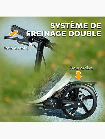 Trottinette pliable enfant guidon réglable freins suspensions av/ar béquille noir