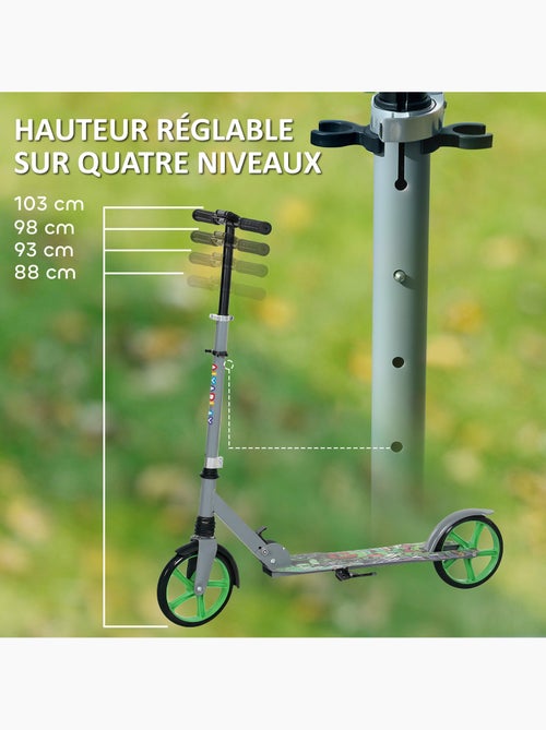 Trottinette pliable réglable enfant hip-hop style frein métal gris vert - Kiabi Trottinette pliable réglable enfant hip-hop style frein métal gris vert - Kiabi