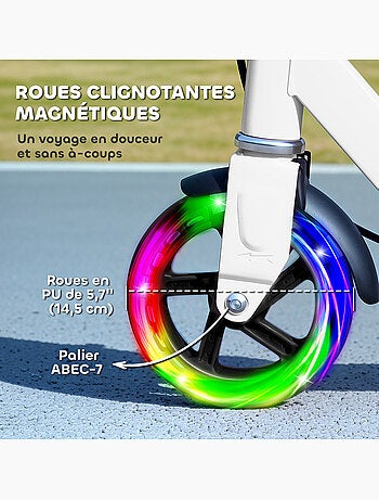 Trottinette pliable réglable enfant roues lumineuses led métal