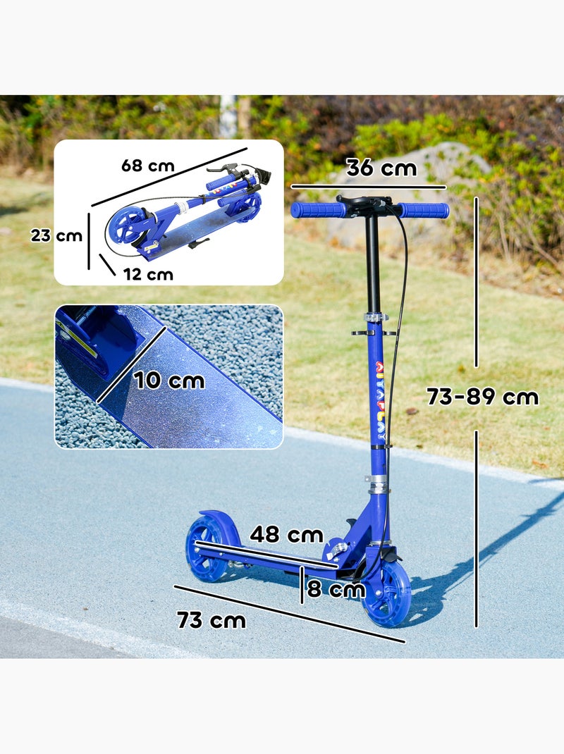 Trottinette pliable réglable enfant roues lumineuses led métal Bleu Bleu - Kiabi
