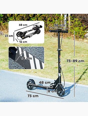 Trottinette pliable réglable enfant roues lumineuses led métal