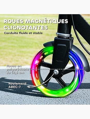 Trottinette pliable réglable enfant roues lumineuses led métal