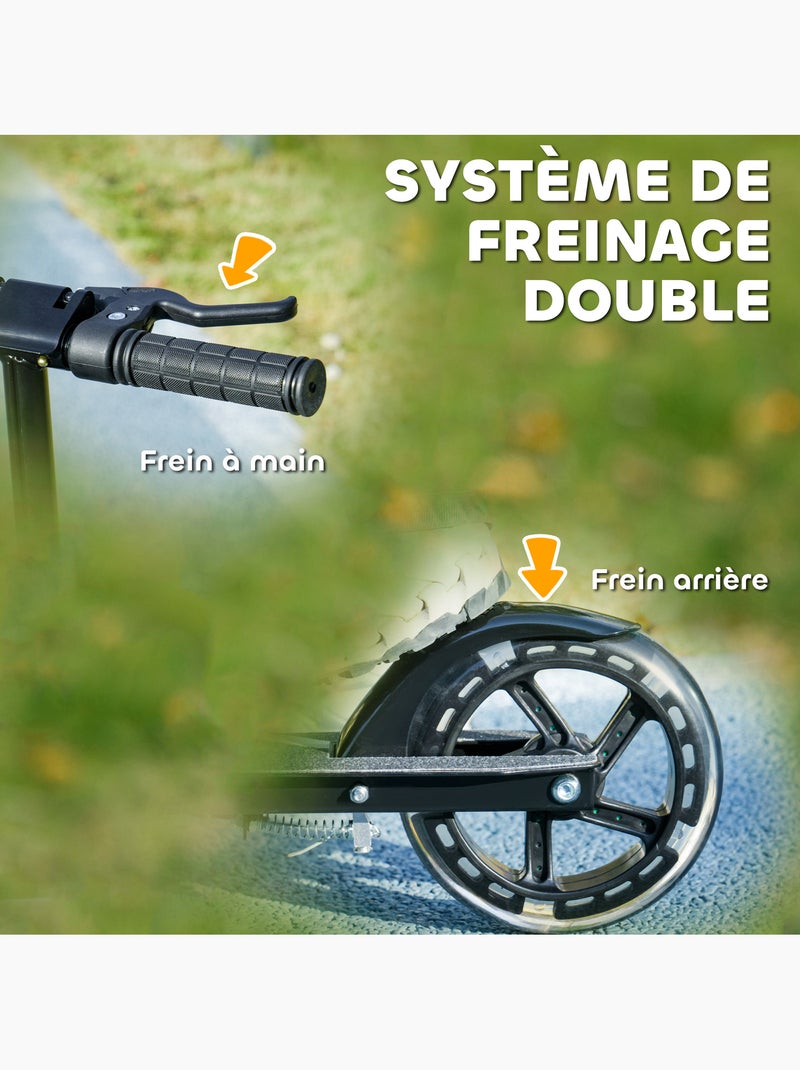 Trottinette pliable réglable enfant roues lumineuses led métal Noir - Kiabi