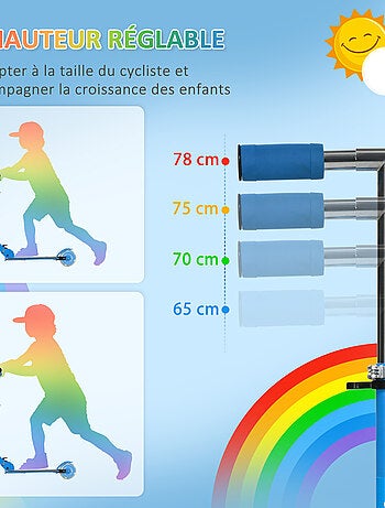Trottinette pliable roues repose-pied LED