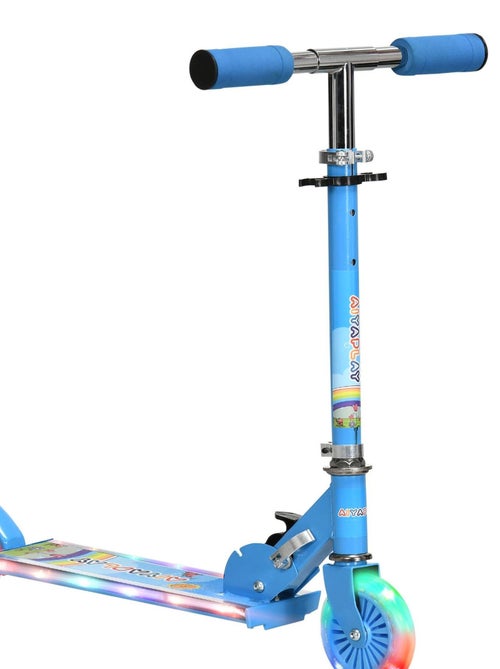 Trottinette pliable roues repose-pied LED frein guidon réglable - Kiabi