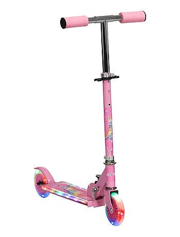 Trottinette pliable roues repose-pied LED