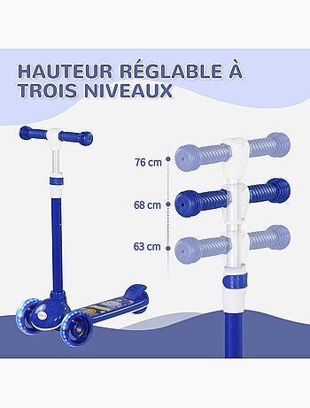 Trottinette pour enfants 3 roues lumineuses led