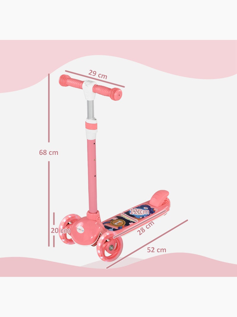 Trottinette pour enfants 3 roues lumineuses led Rose - Kiabi