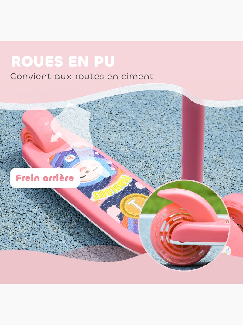 Trottinette pour enfants 3 roues lumineuses led Rose - Kiabi