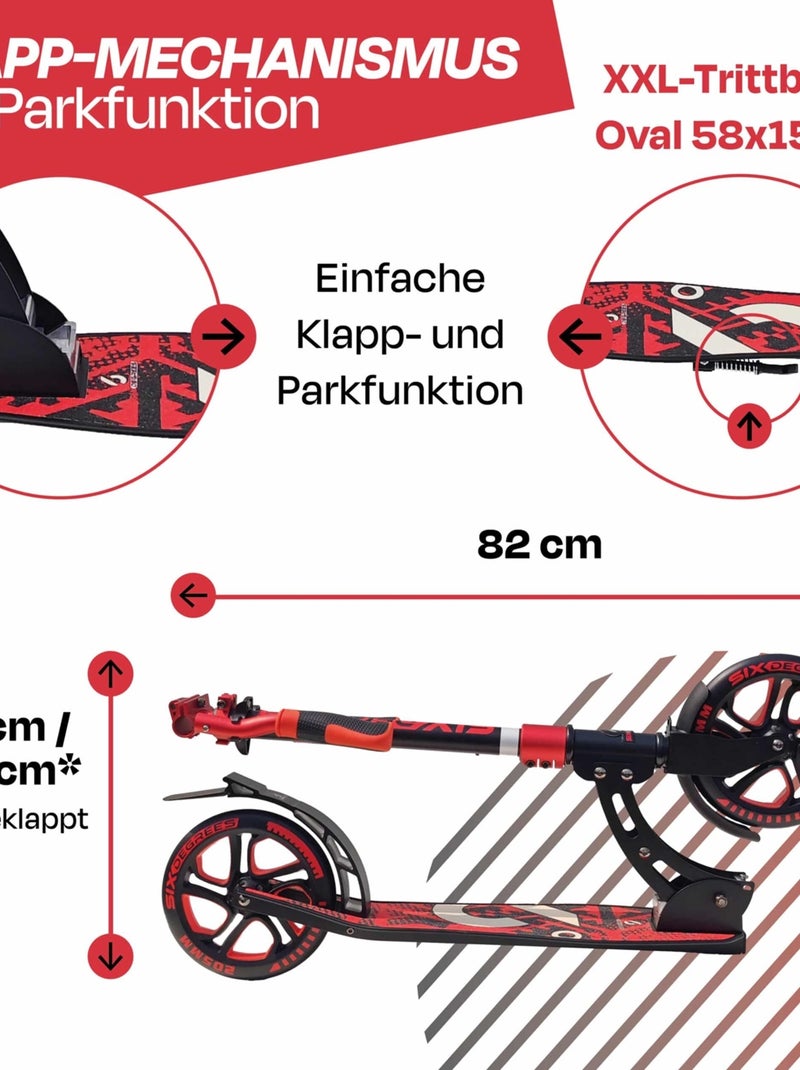 Trottinette Scooter en aluminium Rouge - Kiabi