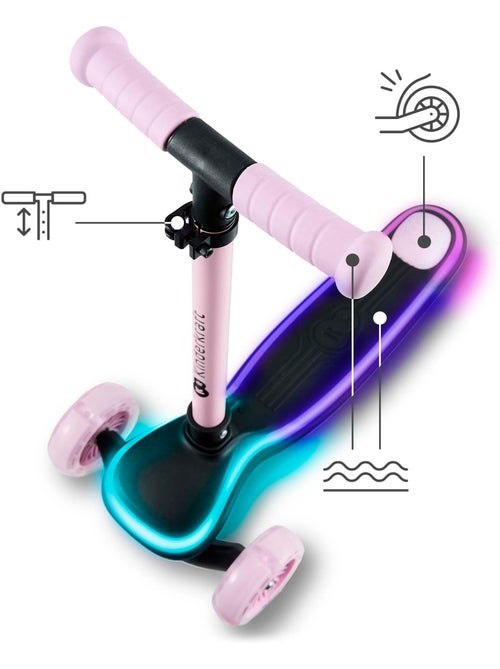 Trottinette tricycle Kinderkraft RAKET LED roues RVB guidon réglable pliable dès 2 ans 50 kg - Kiabi Trottinette tricycle Kinderkraft RAKET LED roues RVB guidon réglable pliable dès 2 ans 50 kg - Kiabi