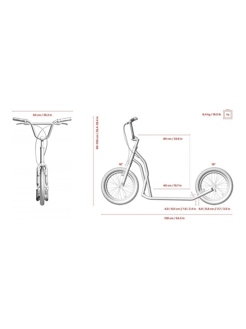 Trottinette 'Yedoo' Steel 1616 Orange Orange - Kiabi