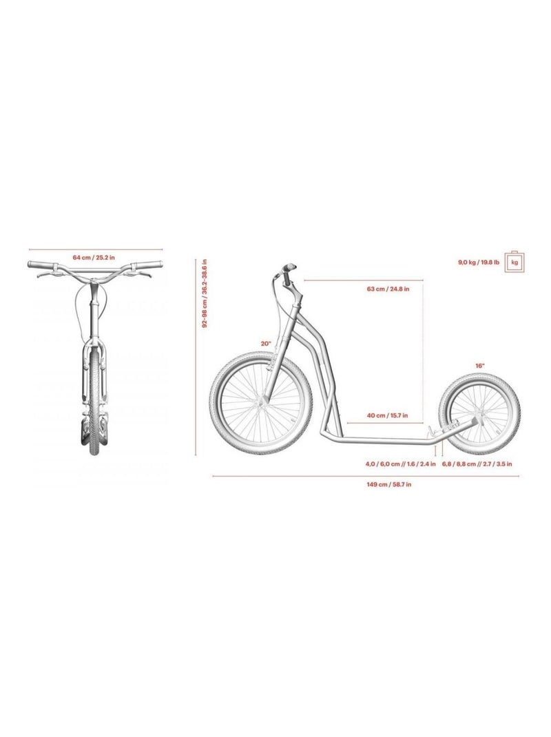Trottinette 'Yedoo' Steel 2016 Orange Orange - Kiabi
