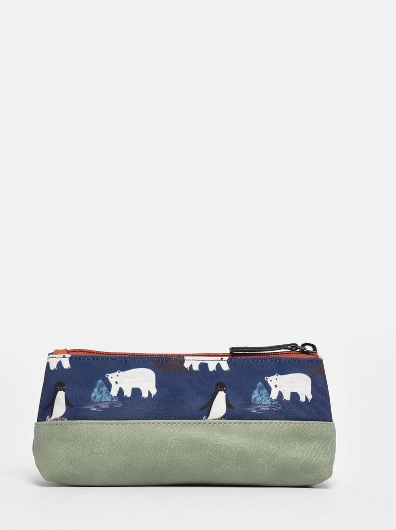 Trousse 1 Compartiment Cameleon Polyester Bleu Orange - Kiabi
