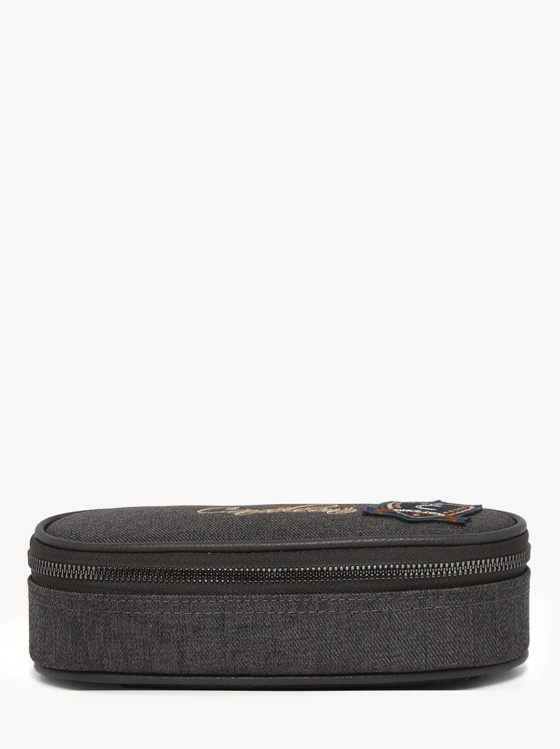 Trousse 1 Compartiment Cameleon Polyester Recycle Gris Noir - Kiabi