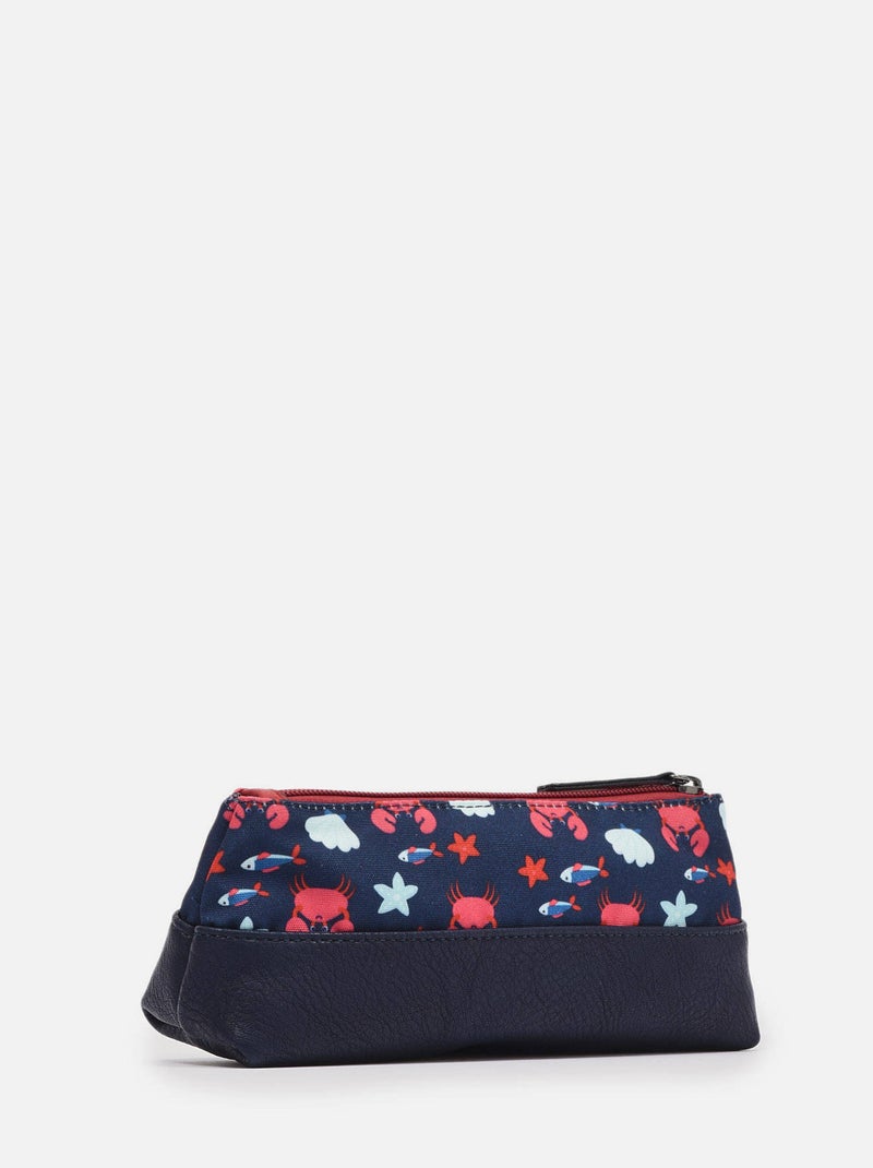 Trousse 1 Compartiment Retro Cameleon Polyester Recycle Bleu Rouge Blanc - Kiabi