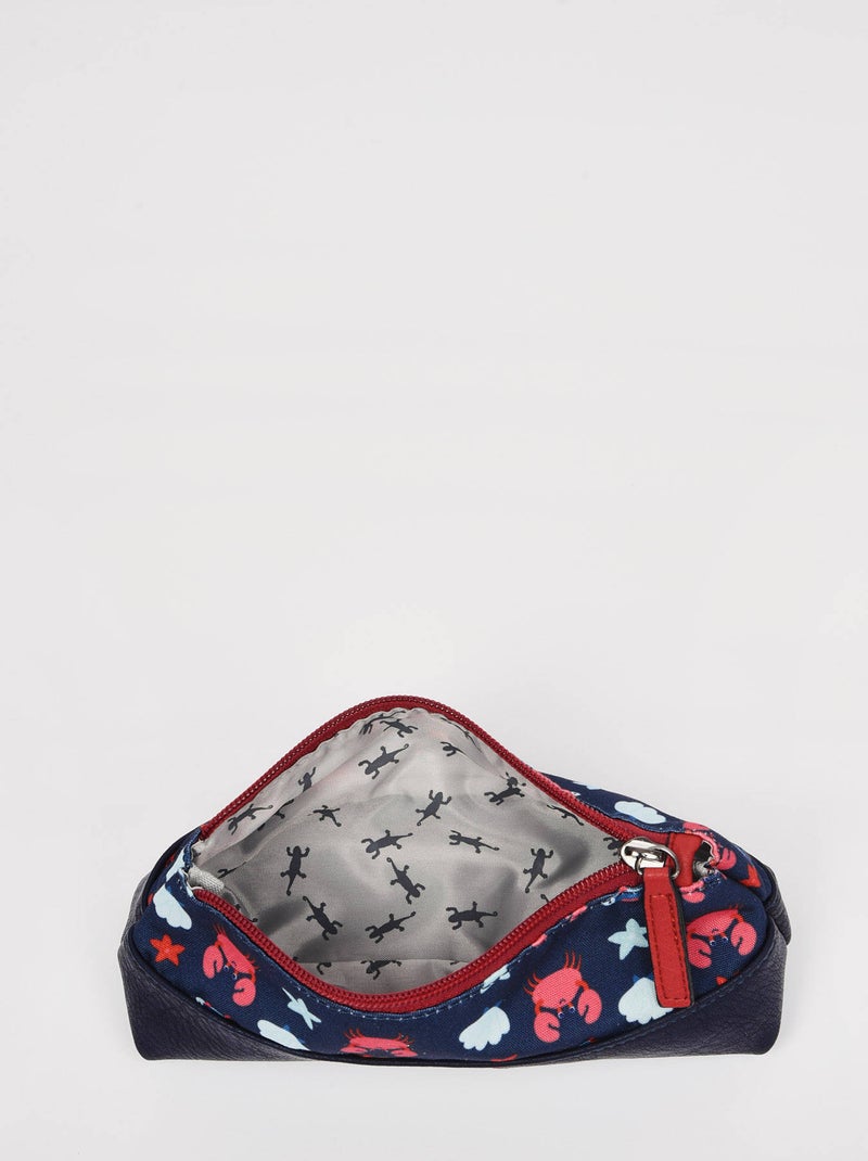 Trousse 1 Compartiment Retro Cameleon Polyester Recycle Bleu Rouge Blanc - Kiabi