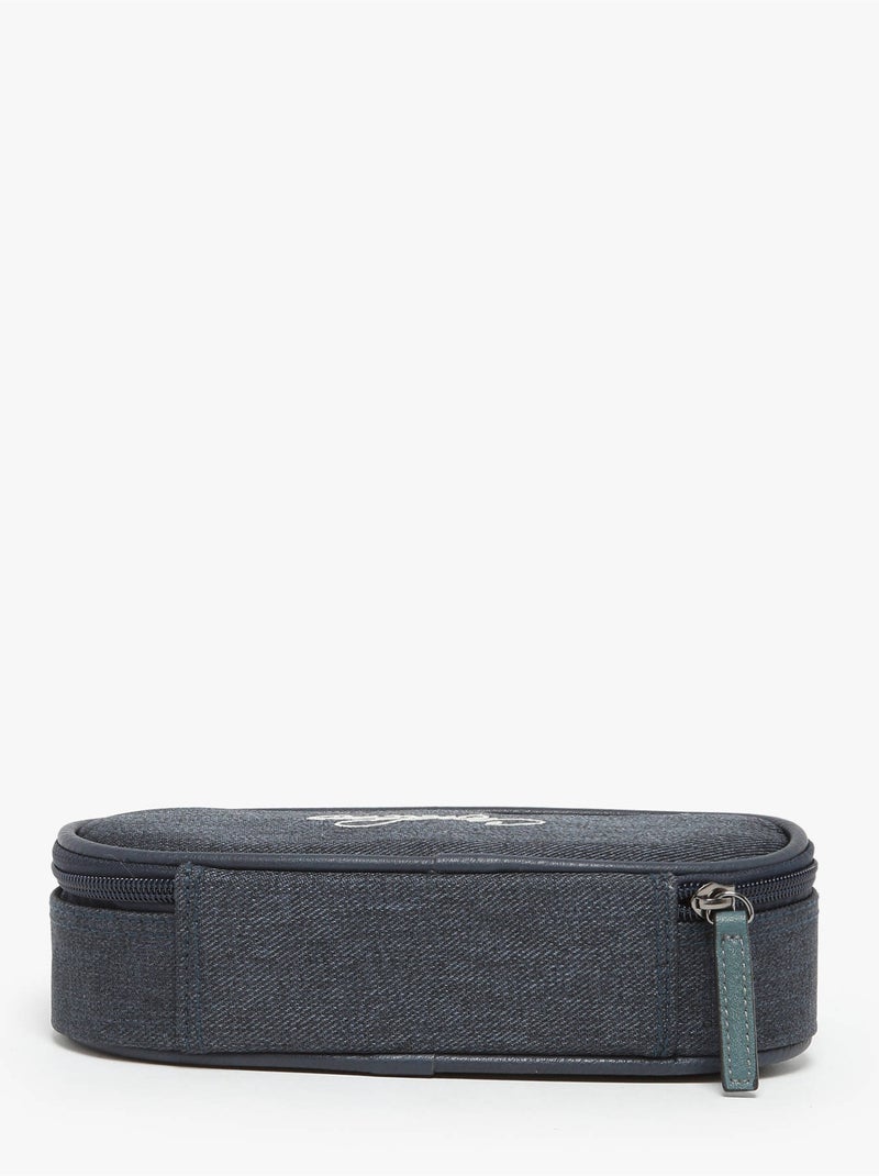 Trousse 1 Compartiment Vintage Urban Cameleon Polyester Recycle Bleu Argenté Bleu - Kiabi