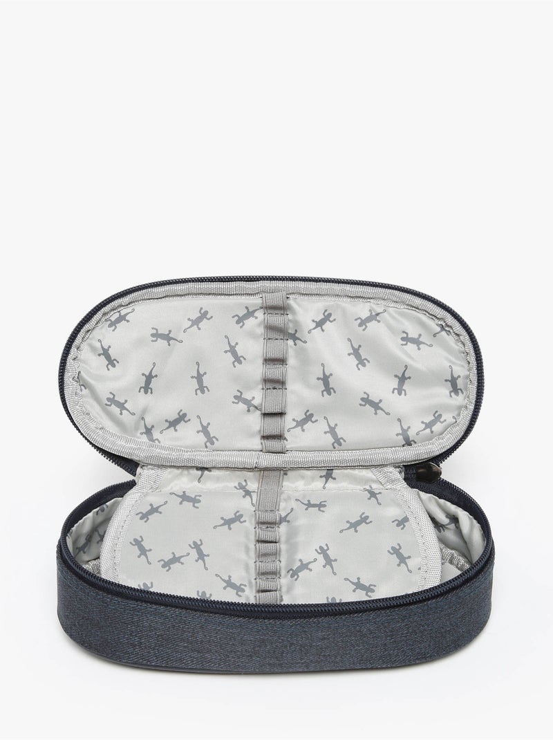 Trousse 1 Compartiment Vintage Urban Cameleon Polyester Recycle Bleu Argenté Bleu - Kiabi