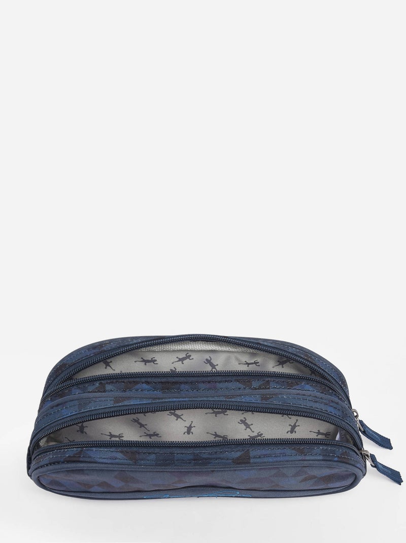 Trousse 2 Compartiments Cameleon Polyester Blanc Bleu Bleu - Kiabi