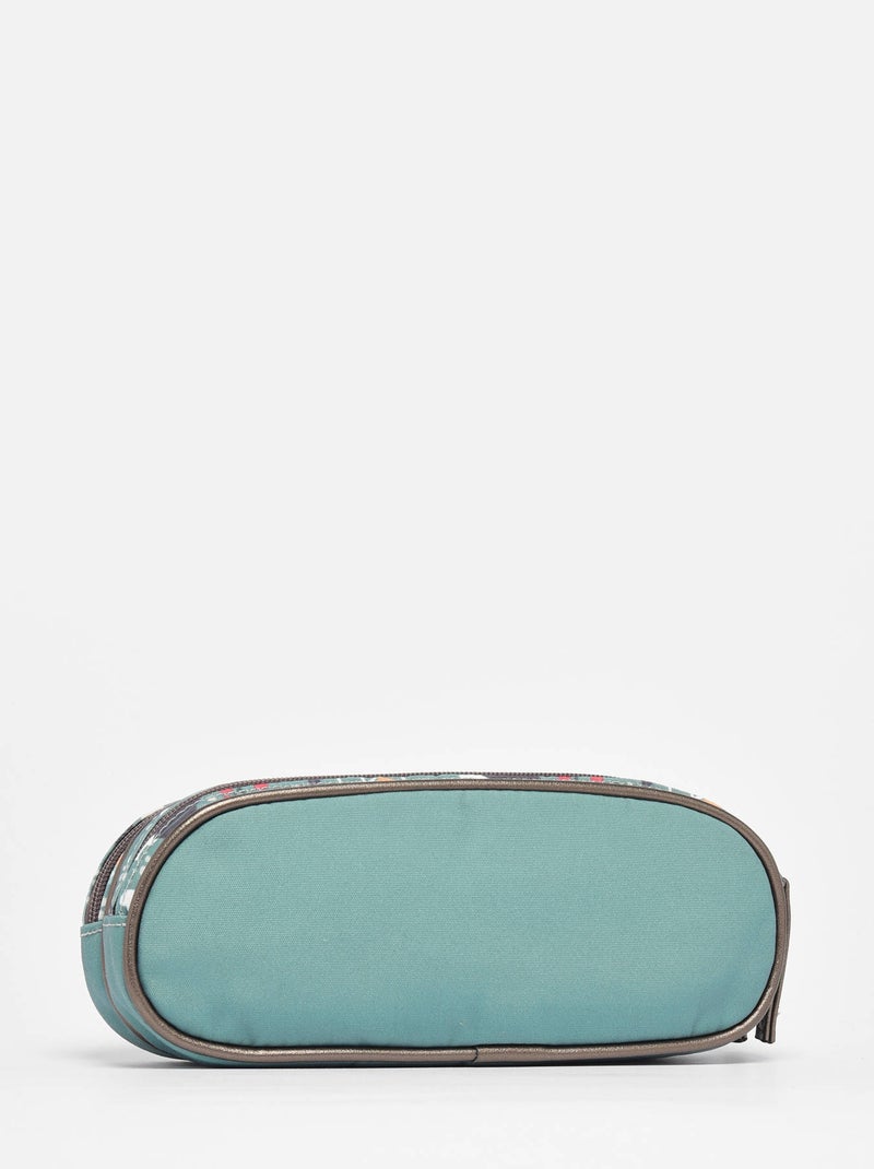Trousse 2 Compartiments Cameleon Polyester Recycle Bleu Gris - Kiabi