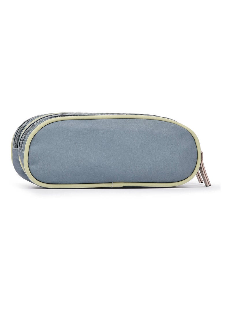 Trousse 2 Compartiments Cameleon Polyester Recycle Gris chiné - Kiabi