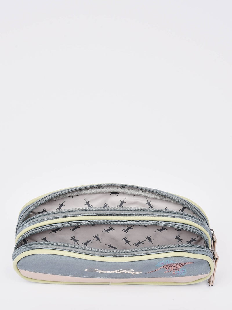 Trousse 2 Compartiments Cameleon Polyester Recycle Gris chiné - Kiabi