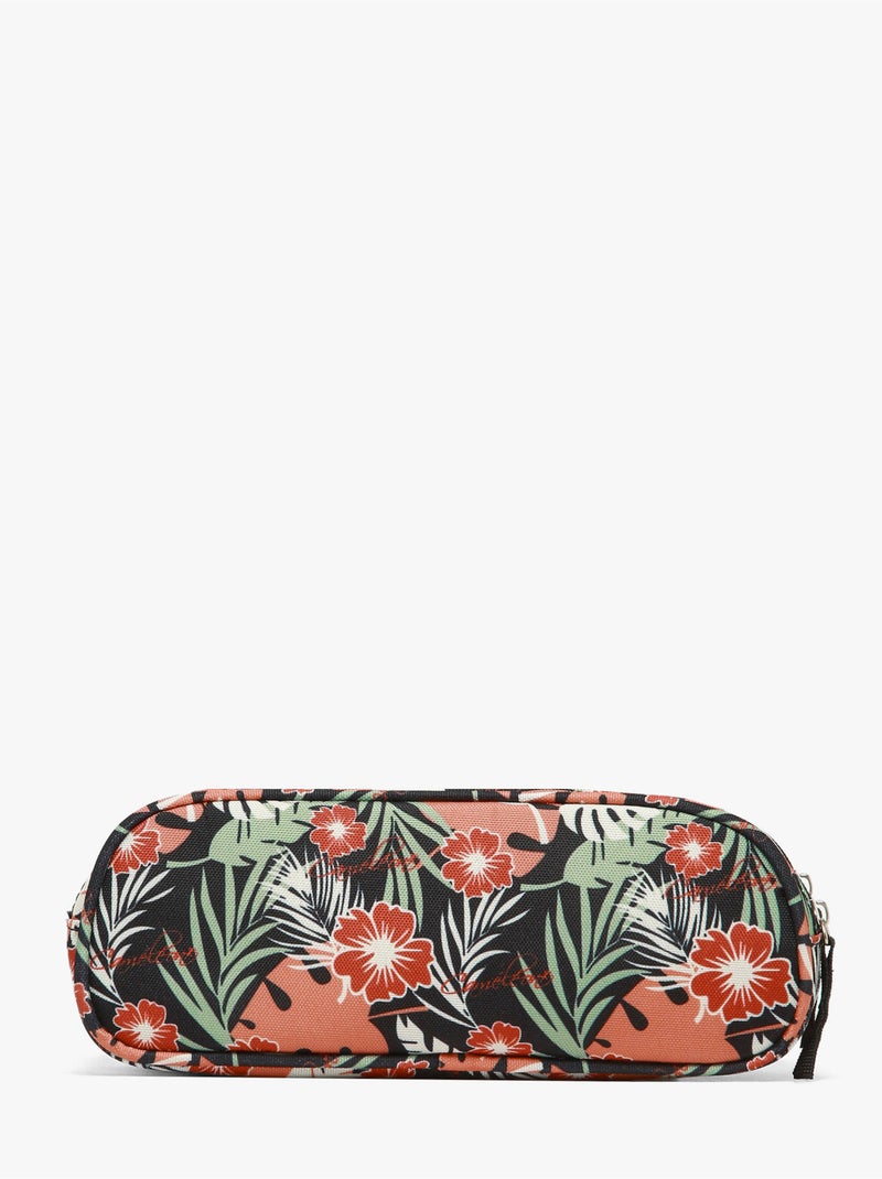 Trousse 2 Compartiments Cameleon Polyester Recycle Noir Orange clair Blanc - Kiabi
