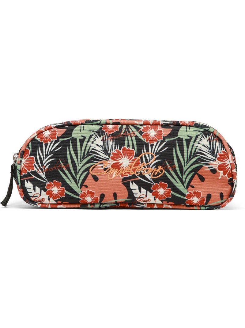 Trousse 2 Compartiments Cameleon Polyester Recycle Noir Orange clair Blanc - Kiabi