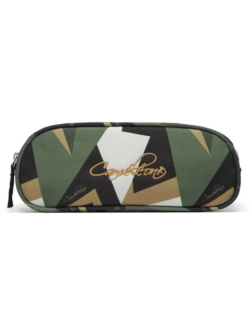 Trousse 2 Compartiments Futur Cameleon Polyester Recycle Noir Vert Blanc - Kiabi