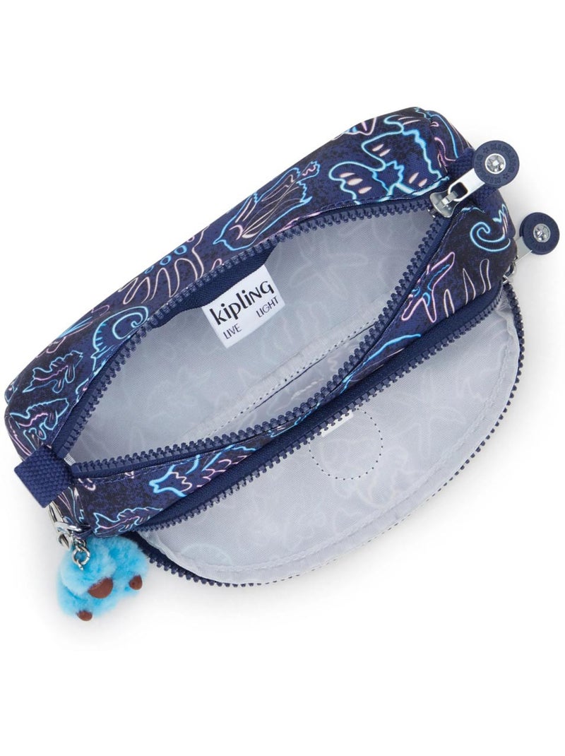 Trousse 2 compartiments Kipling Cute Disco Fish 22 CM - porte clé singe inclus Bleu Rose - Kiabi