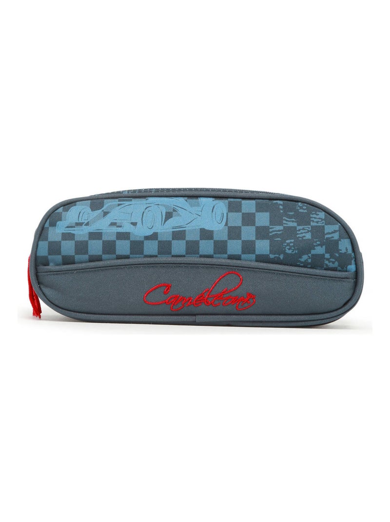 Trousse 2 compartiments ligne Basic Caméléon. En polyester - avec fermeture éclair Bleu Rouge - Kiabi