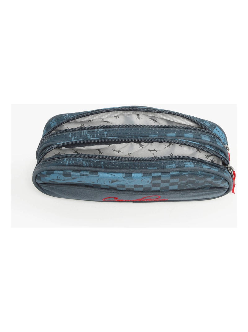 Trousse 2 compartiments ligne Basic Caméléon. En polyester - avec fermeture éclair Bleu Rouge - Kiabi