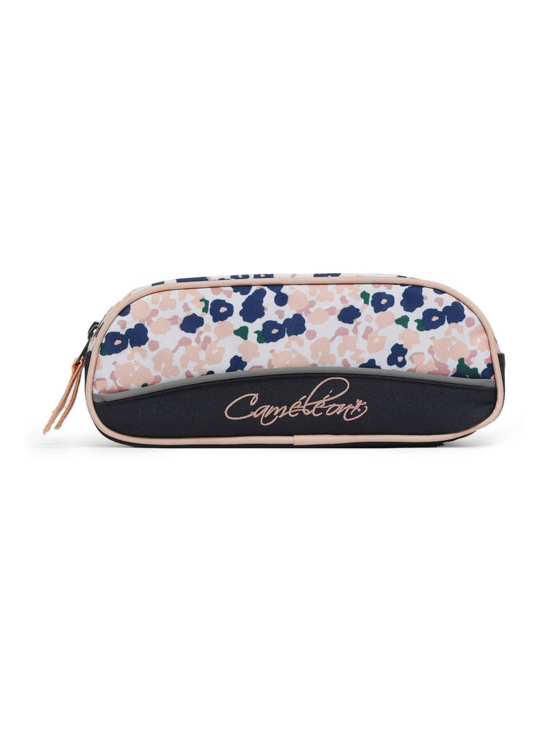Trousse 2 compartiments ligne Basic Caméléon. En polyester - avec fermeture éclair Noir Rose clair - Kiabi