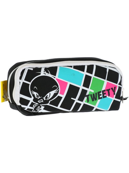 Trousse 2 compartiments Titi motif quadrillage 23 CM - Kiabi