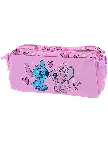 Trousse 2 compartiments zippés Lilo & Stitch Univers 23 cm