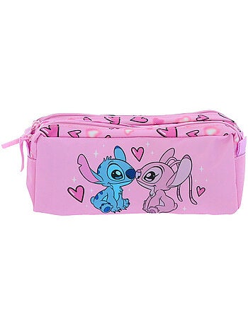 Trousse 2 compartiments zippés Lilo & Stitch Univers 23 cm
