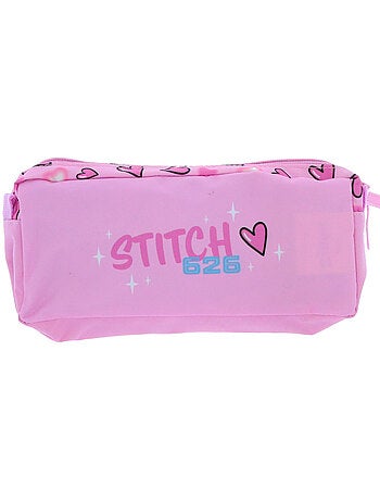 Trousse 2 compartiments zippés Lilo & Stitch Univers 23 cm