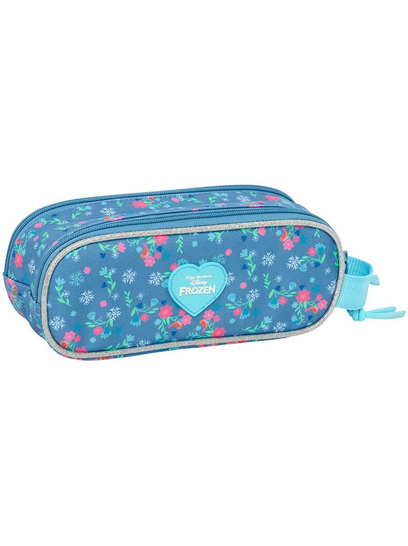 Trousse 2 compartiments zippés Reine des neiges Olaf 21x8x6 cm Bleu - Kiabi