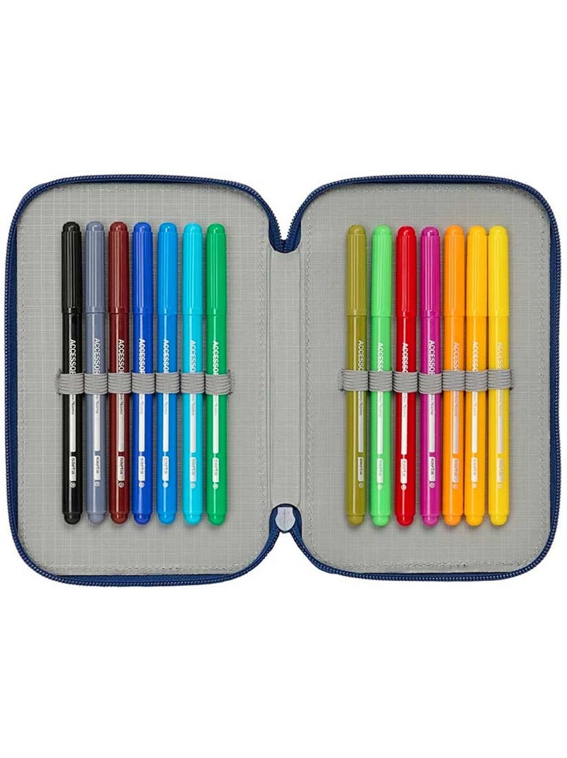 Trousse 3 compartiments Super Mario Mamma Mia remplie 29 pièces Bleu - Kiabi