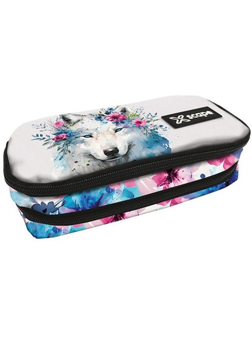 Trousse à 2 compartiments zippés Oroscab 23 cm motif floral lion - Kiabi Trousse à 2 compartiments zippés Oroscab 23 cm motif floral lion - Kiabi