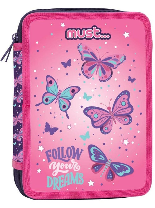 Trousse à crayons garnie papillons 2 compartiments 21 cm - CMP - Kiabi Trousse à crayons garnie papillons 2 compartiments 21 cm - CMP - Kiabi