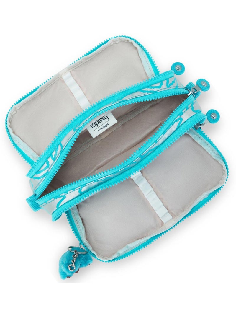 Trousse à crayons nylon Kipling 3 zips 3 emplacements Bleu Gris - Kiabi
