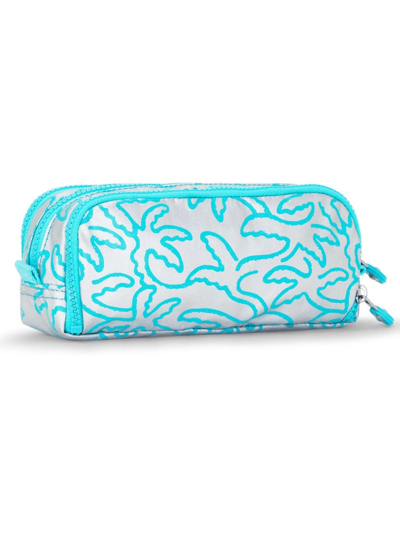 Trousse à crayons nylon Kipling 3 zips 3 emplacements Bleu Gris - Kiabi